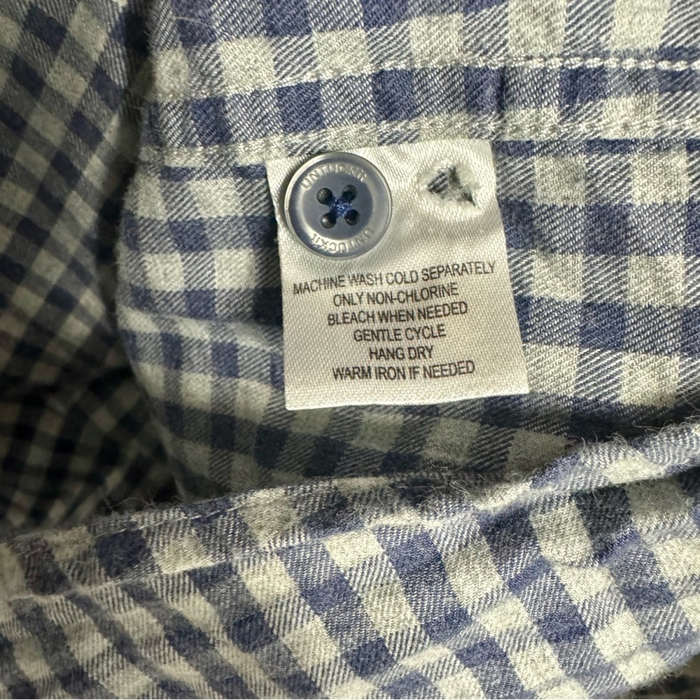 Untuckit Men’s 100% Cotton Button Up Shirt Blue and Gray Size XXXL - Picture 8 of 8